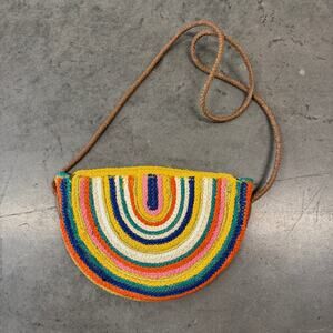 Vintage Y2K American Eagle Rainbow Yellow Crossbody Knit Bag Purse
